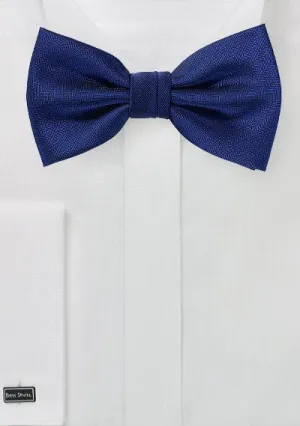 Navy Herringbone Bowtie