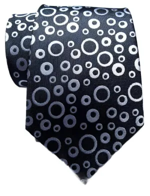 New Fashion Dot Ties Mens Silk Necktie Set Black Orange