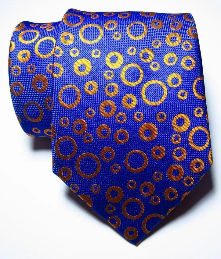 New Fashion Dot Ties Mens Silk Necktie Set Black Orange