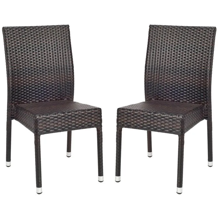 Newbury Wicker Chairs Set of 2 - Black/Brown