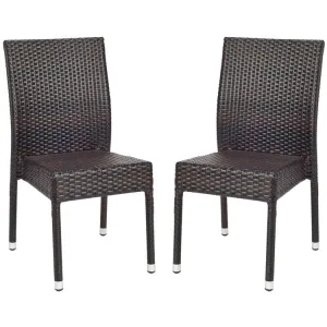 Newbury Wicker Chairs Set of 2 - Black/Brown