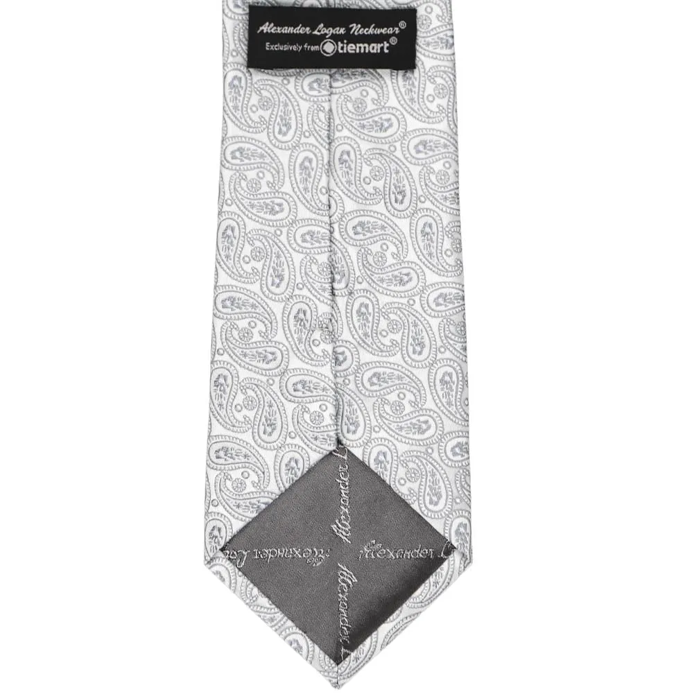 Pale Silver Darlene Paisley Necktie