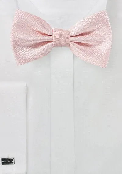 Peach Blush Herringbone Bowtie