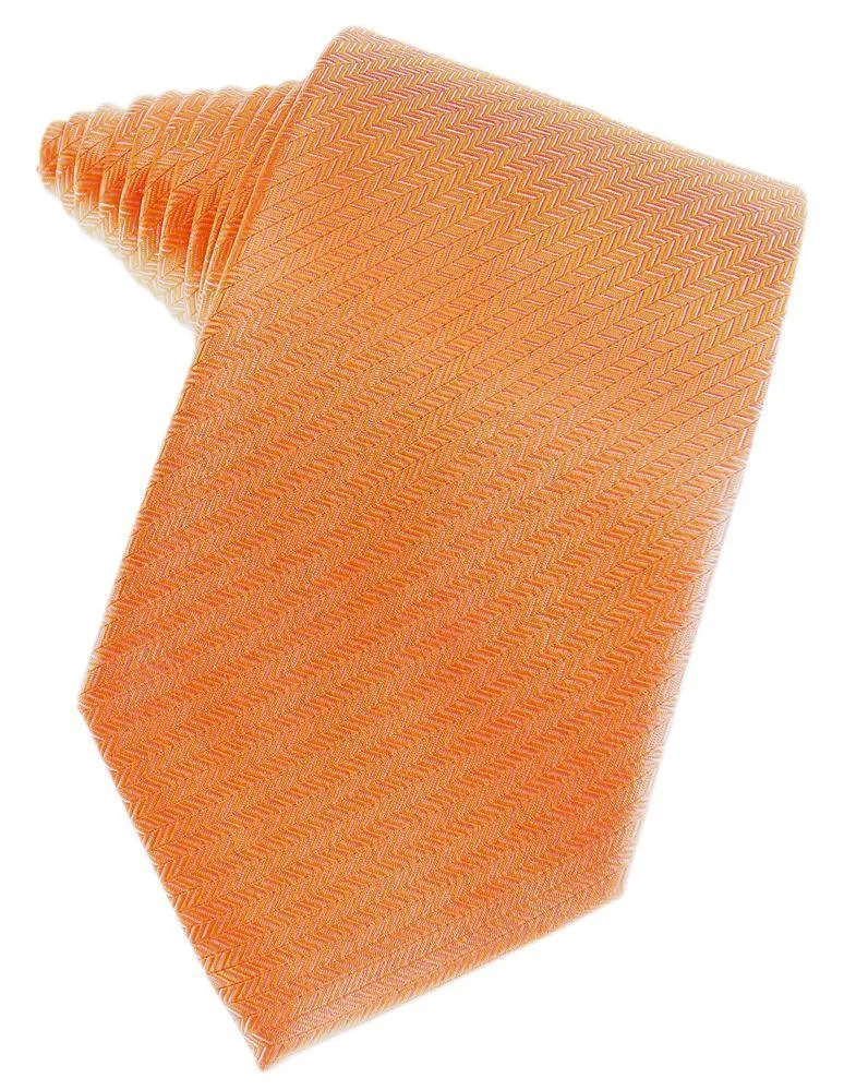 Peach Herringbone Necktie