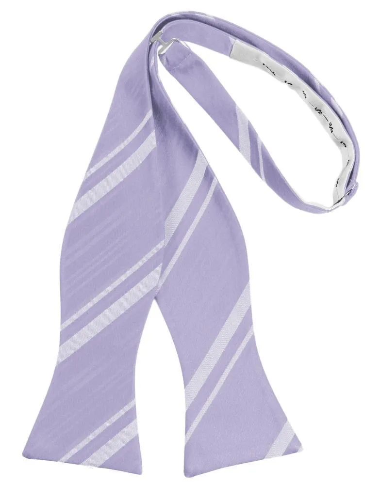 Periwinkle Striped Satin Bow Tie