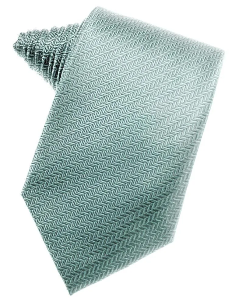 Platinum Herringbone Necktie