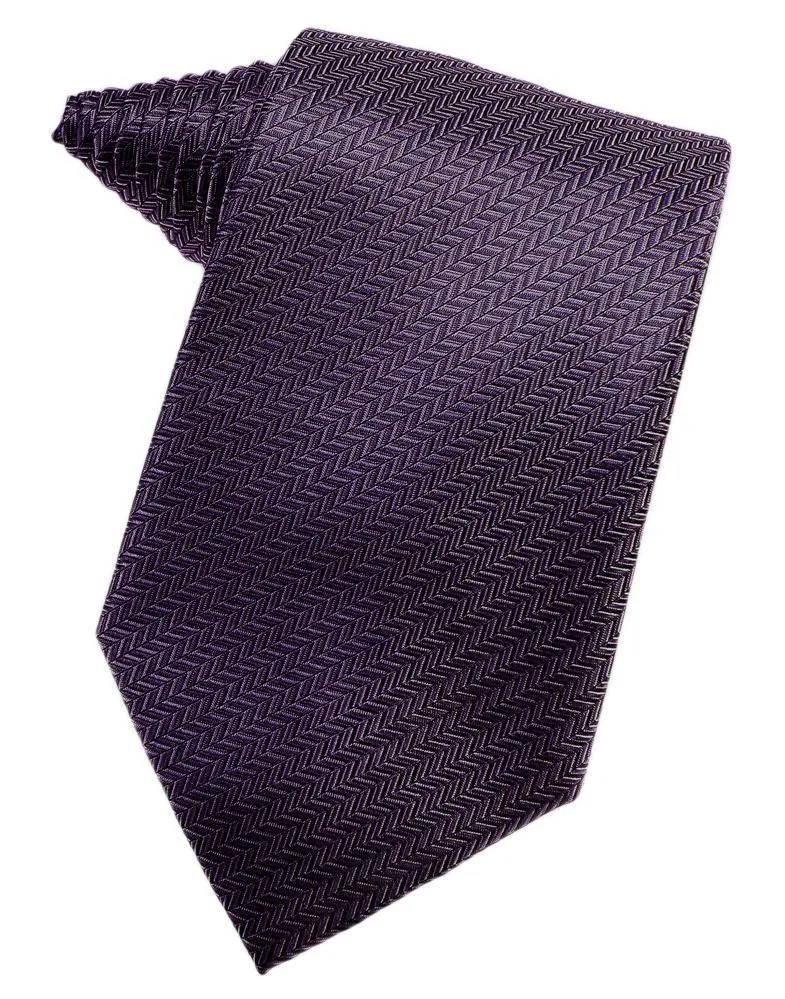 Platinum Herringbone Necktie