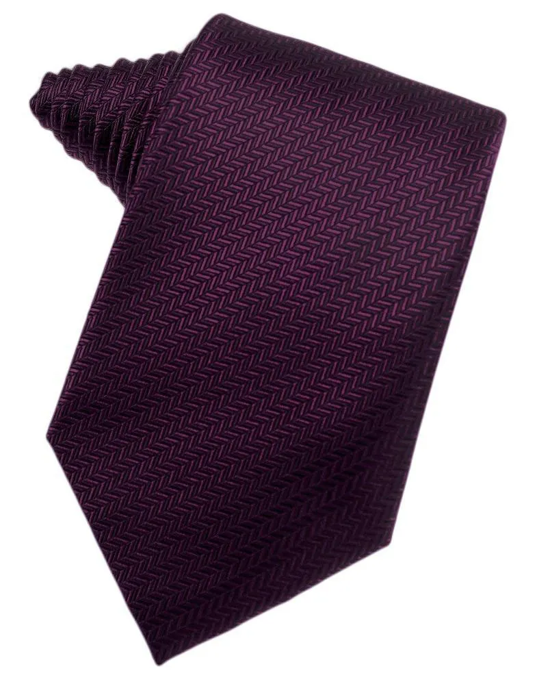 Platinum Herringbone Necktie