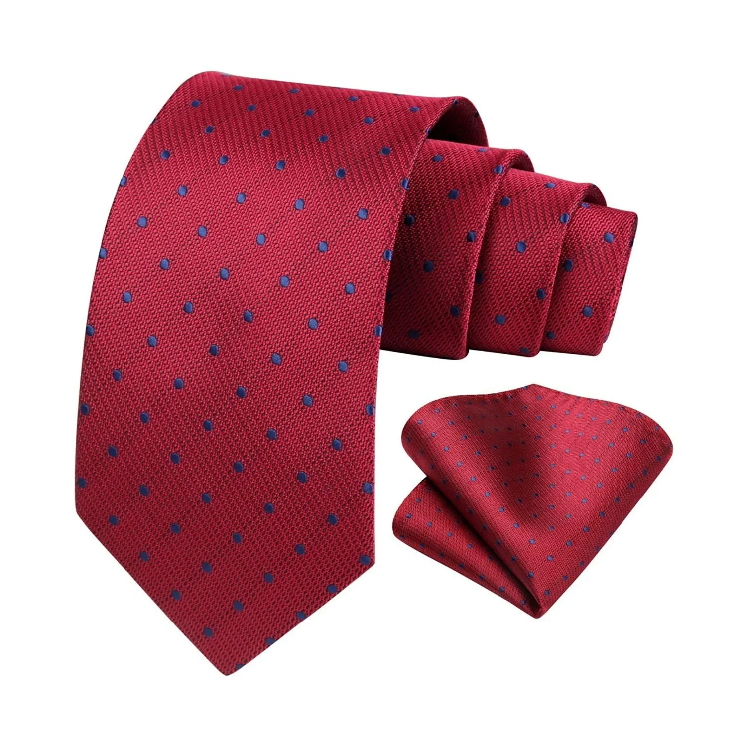 Polka Dot Ties Handkerchief Set - RED/BLUE