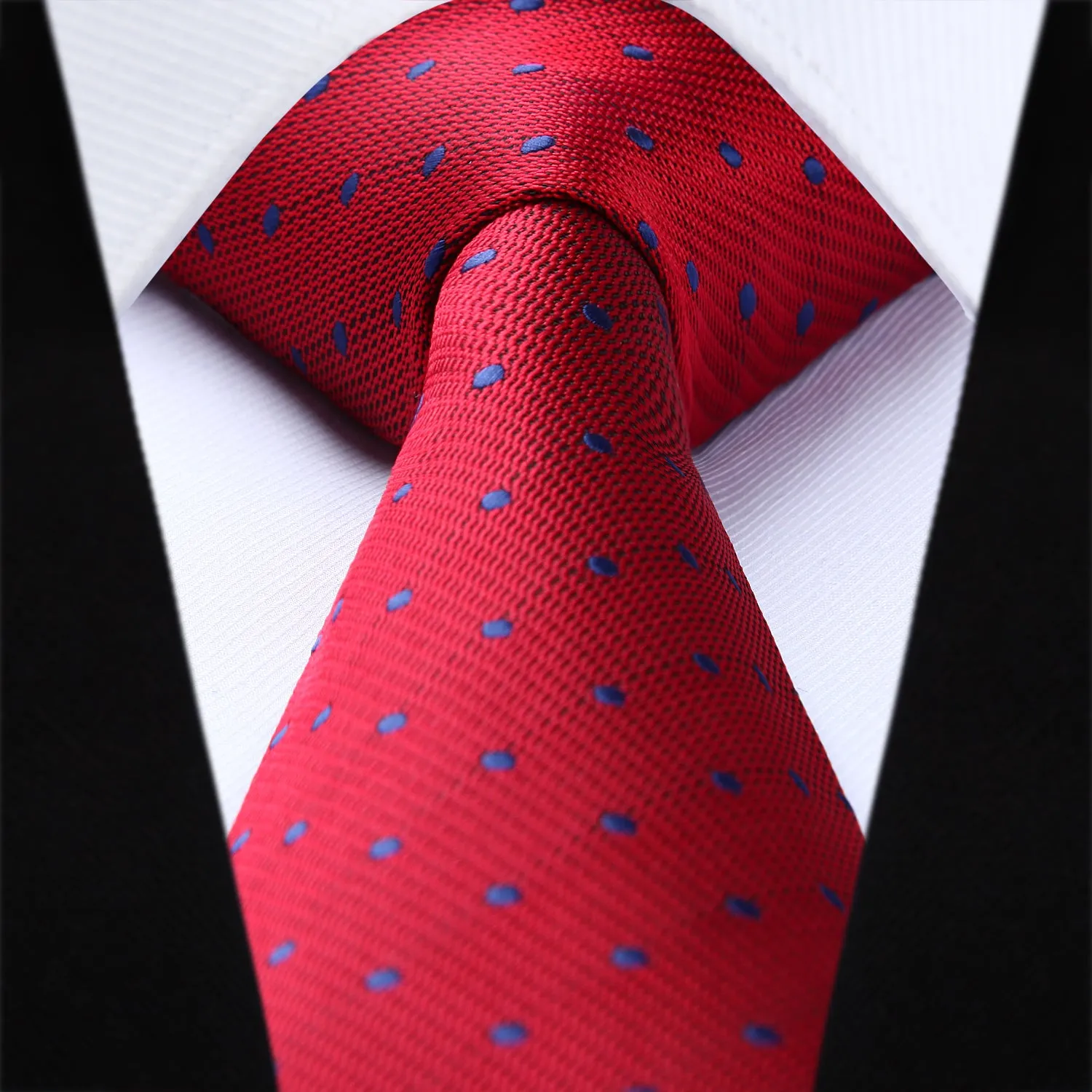 Polka Dot Ties Handkerchief Set - RED/BLUE