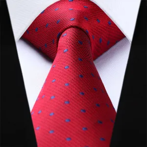 Polka Dot Ties Handkerchief Set - RED/BLUE