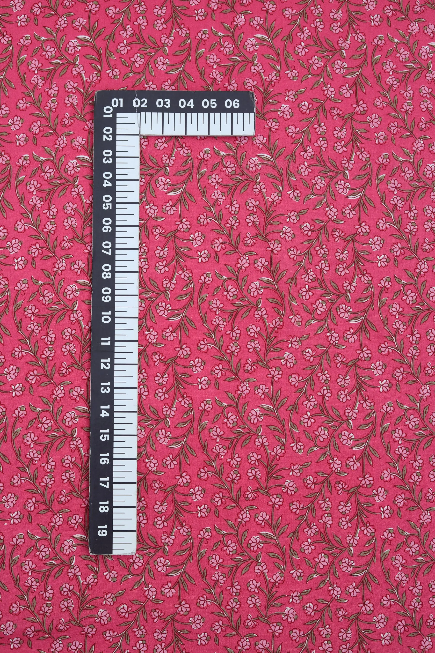 Pure Cotton Dusty Pink Floral Hand Block Printed Fabric