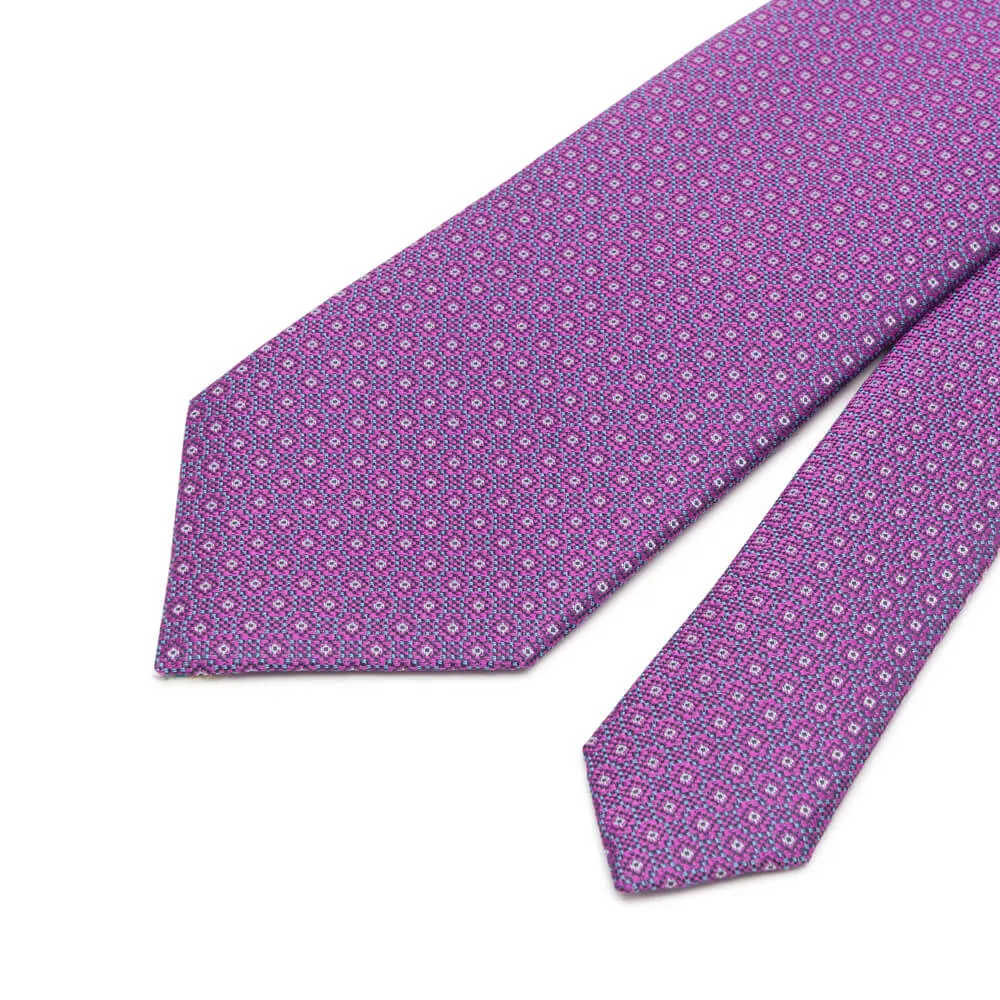 Purple Classic Motif Woven Silk Tie