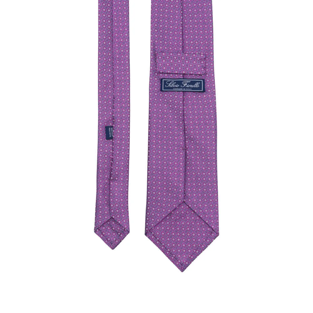 Purple Classic Motif Woven Silk Tie