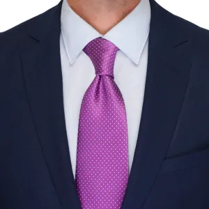 Purple Dot Motif Woven Silk Tie