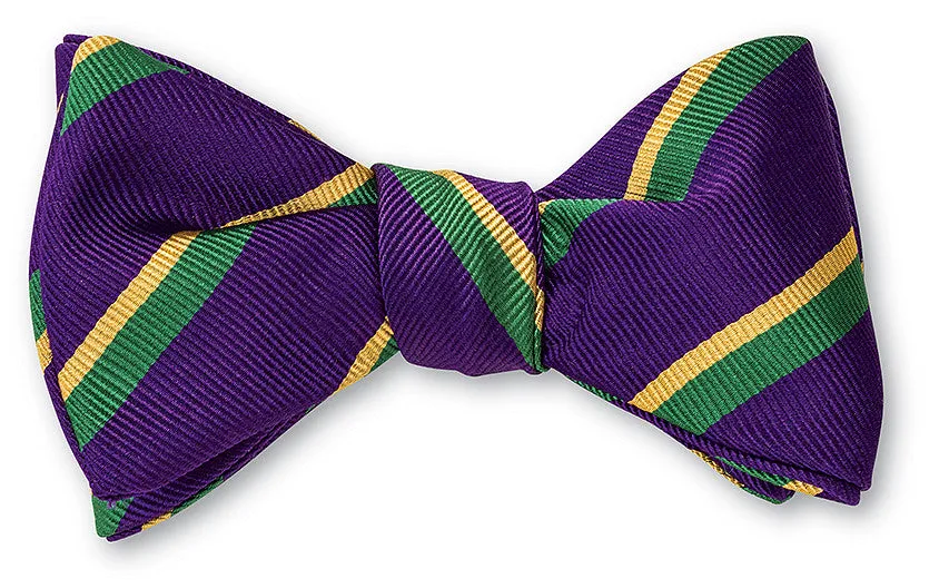 Purple Mardi Gras Stripes Bow Tie - B717