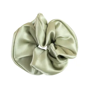 "Silken Hair" Silk Scrunchie Hair Tie - Pale Olive