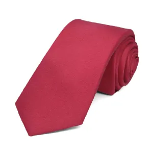 Red Cotton/Silk Slim Necktie, 2.5" Width