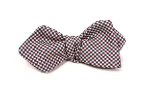 Red, White & Blue Shepherd's Check Silk Diamond Bow Tie