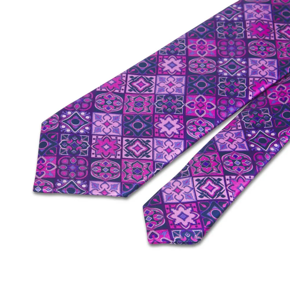 Renaissance Elegance Purple Duchesse Silk Tie