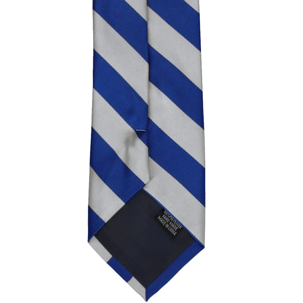 Royal Blue and Silver Striped Tie