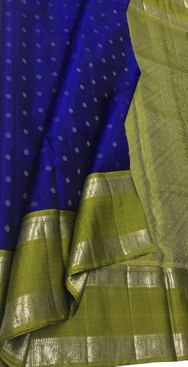 Royal Blue Kanjeevaram Silk Saree - Handloom Pure Elegance