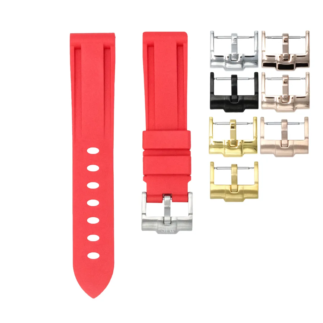 Salmon Red - Rubber Watch Strap For Longines Elegant Collection