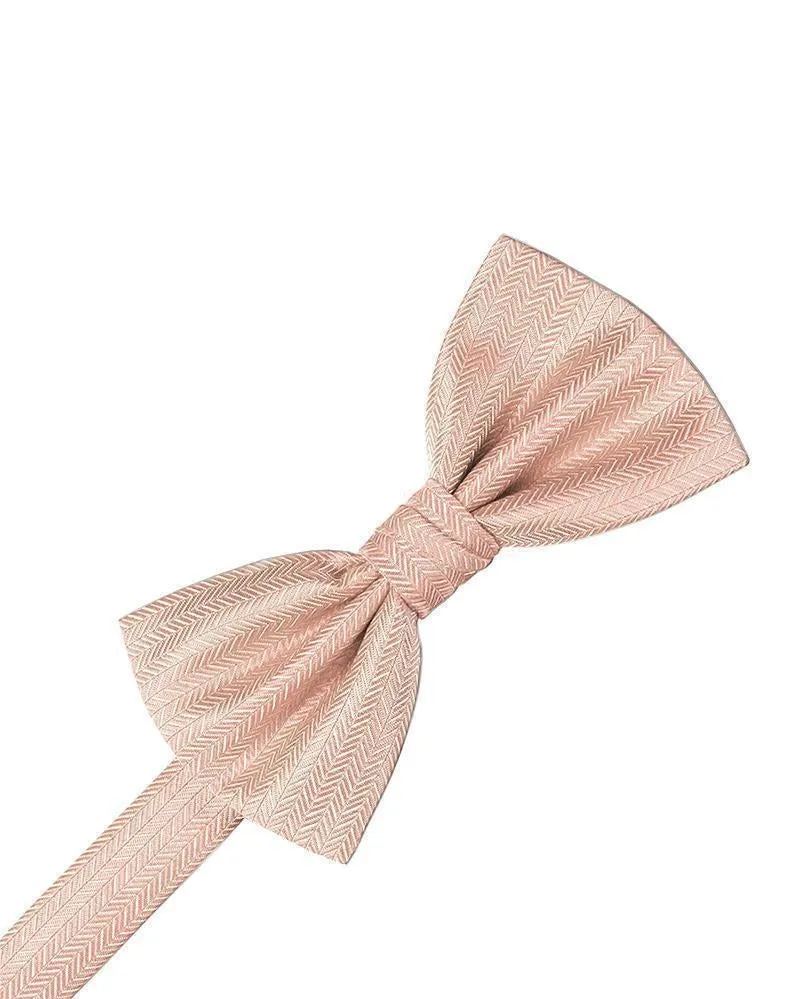 Sand Herringbone Bow Tie