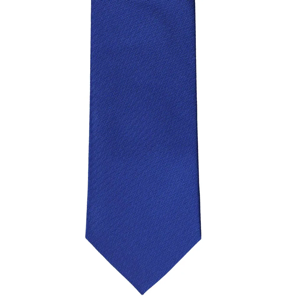 Sapphire Blue Herringbone Silk Necktie