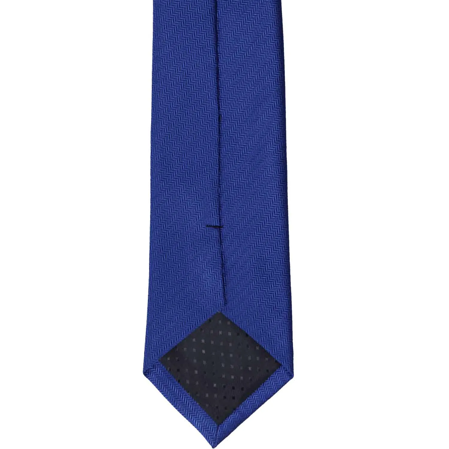 Sapphire Blue Herringbone Silk Slim Necktie, 2.5" Width