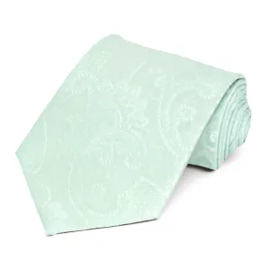 Seafoam Clara Paisley Extra Long Necktie