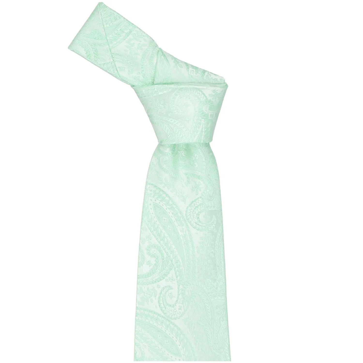 Seafoam Clara Paisley Extra Long Necktie