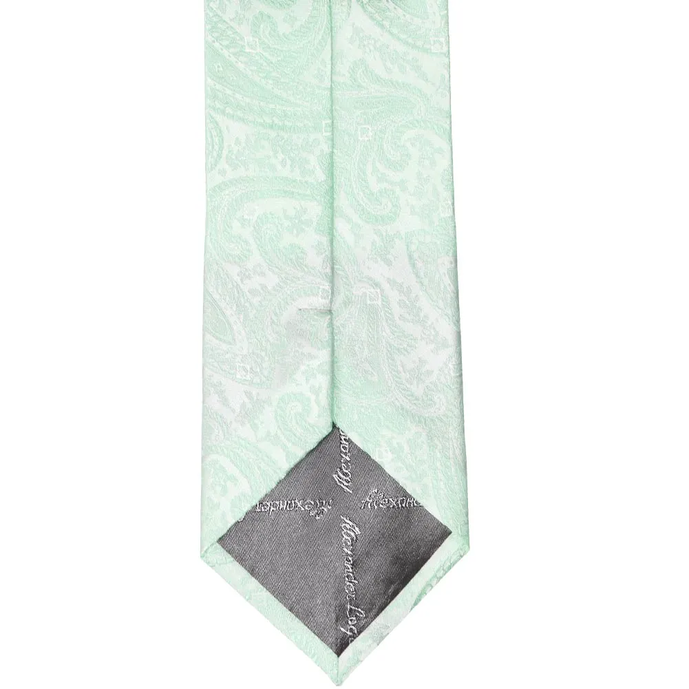 Seafoam Clara Paisley Extra Long Necktie