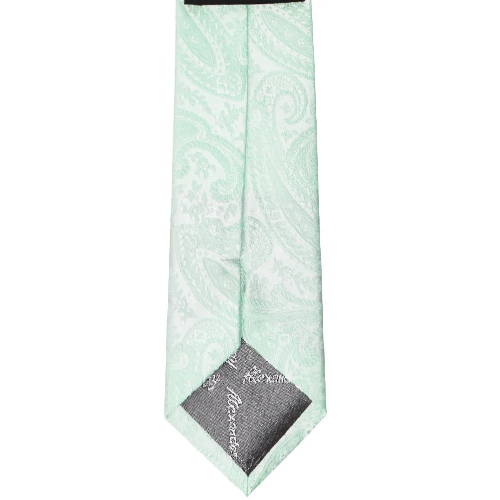 Seafoam Clara Paisley Slim Necktie, 2.5" Width