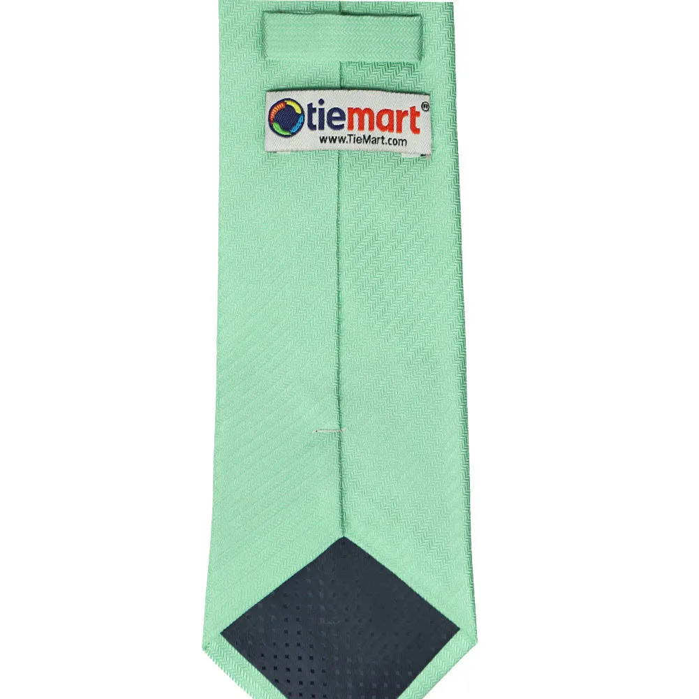 Seafoam Herringbone Silk Necktie