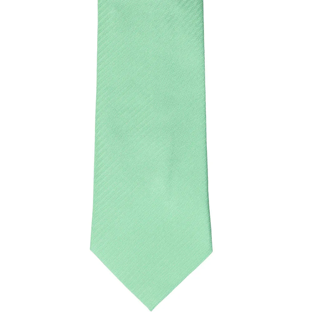 Seafoam Herringbone Silk Necktie