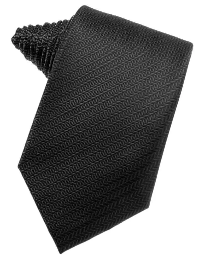 Silver Herringbone Necktie