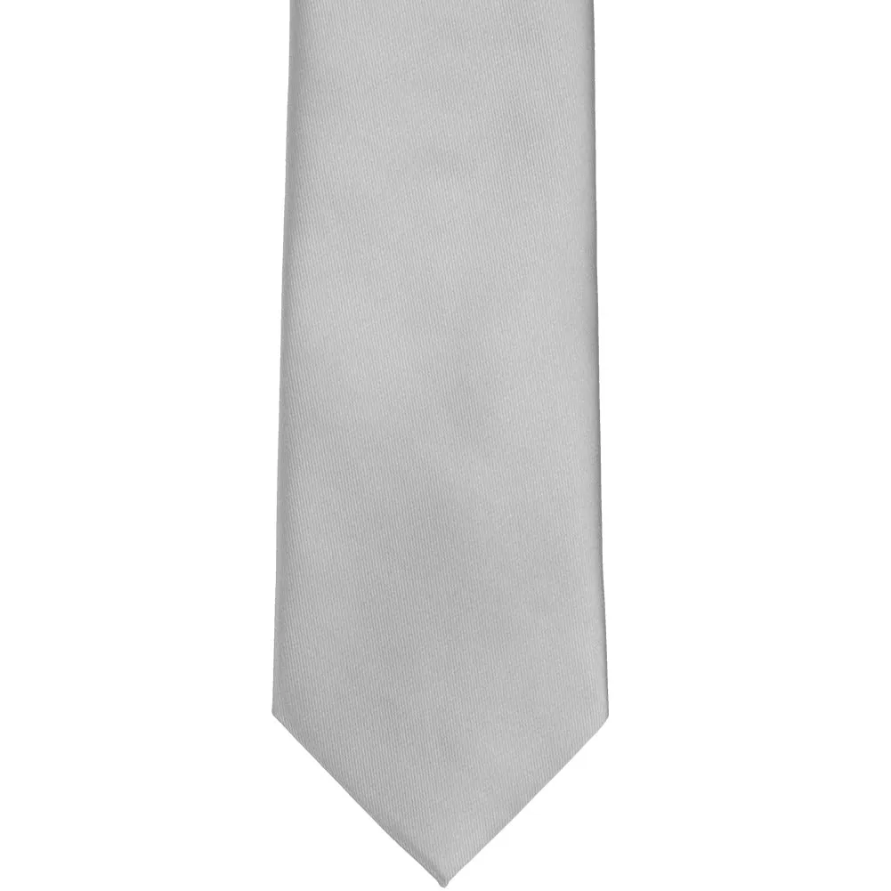 Silver Solid Color Necktie