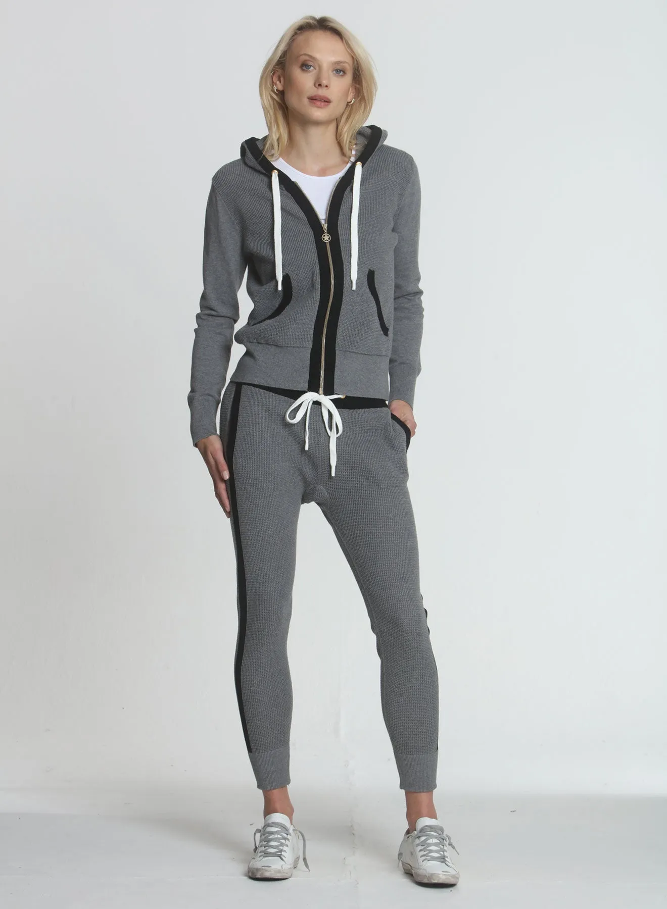 Slim Waffle Jogger - Grey