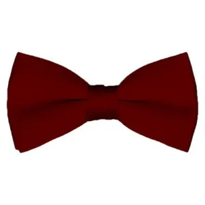 Solid Pre-Tied Burgundy Bow Tie