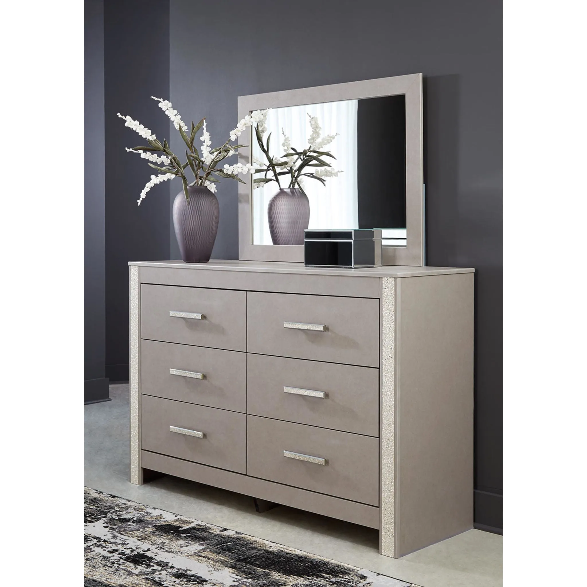 Surancha Dresser and Mirror - Gray