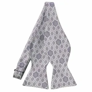 Taupe Analyst Geometric Silk Self-Tie Bow Tie