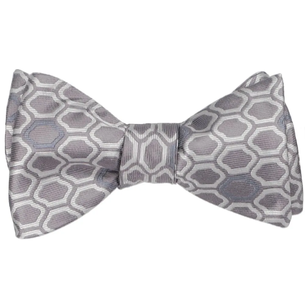 Taupe Analyst Geometric Silk Self-Tie Bow Tie