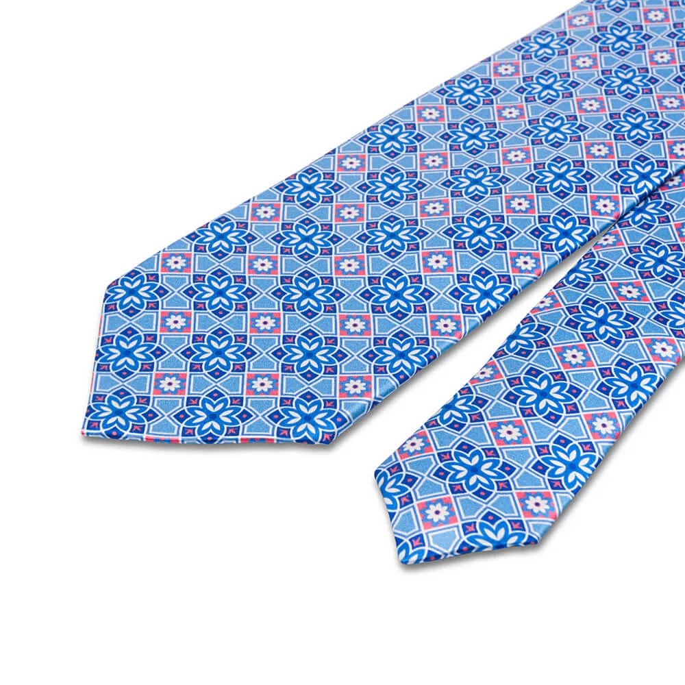 The Duke of Taormina Light Blue Duchesse Silk Tie