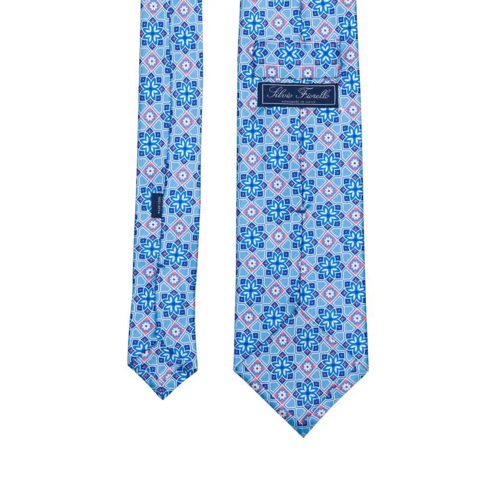 The Duke of Taormina Light Blue Duchesse Silk Tie