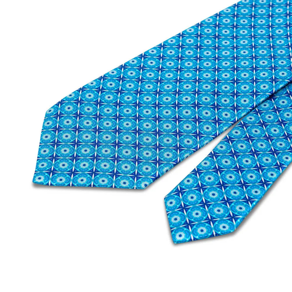 The Mazzarò Blue Duchesse Silk Tie