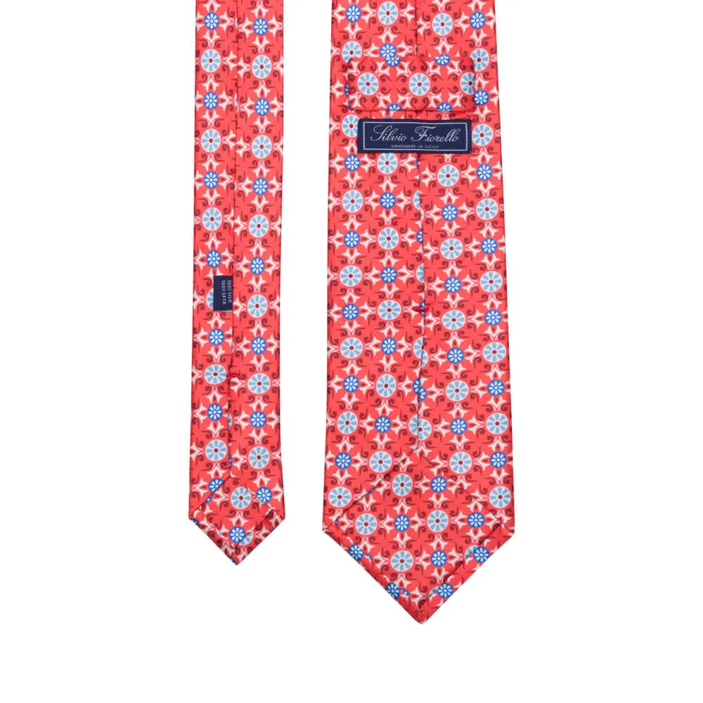 The Sicans Red and Blu Duchesse Silk Tie