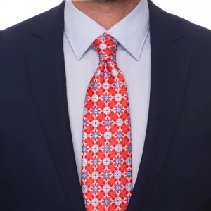 The Sicans Red and Blu Duchesse Silk Tie