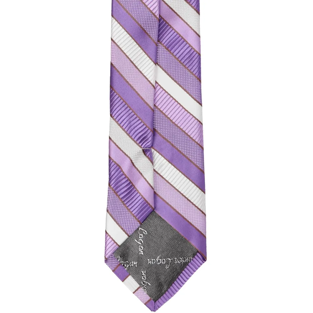 Thistle Purple Douglas Striped Slim Necktie, 2.5" Width