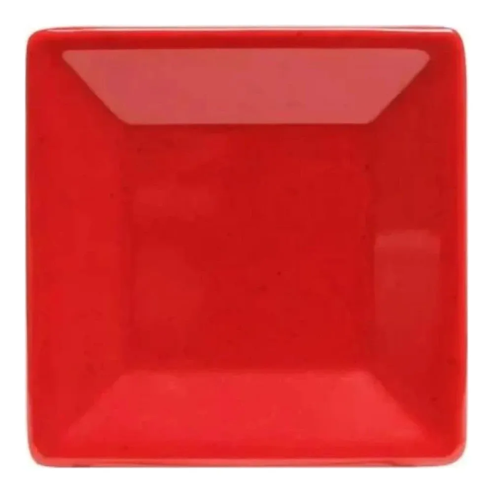 Thunder Group 24007PR Classic Pure Red 7-3/8" x 7-3/8" Square Melamine Flare Plate, Pack of 12